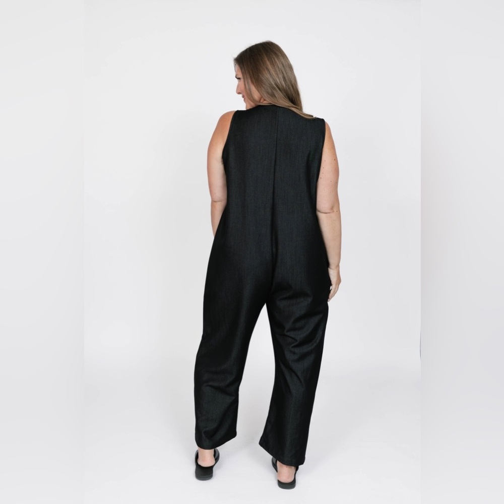 NWT MELANI DENIM ROMPER IN BLACK DENIM by Smash + Tess - Picture 6 of 11